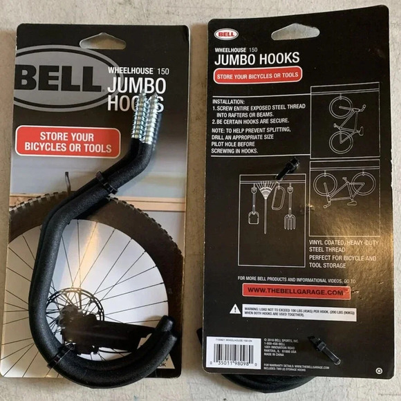 NEW 2 Sets Bell Wheelhouse 150 Jumbo Bike All Around Storage Hook - Picture 2 of 3